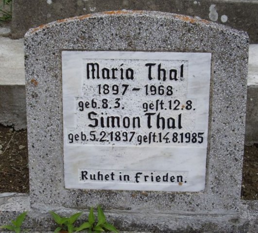 Thal Simon 1897-1985 Seiwerth Maria 1897-1968 Grabstein